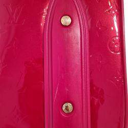 Pre Owned Louis Vuitton Red Monogram Vernis Pegase 45 Suitcase Bag