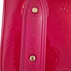 Pre Owned Louis Vuitton Red Monogram Vernis Pegase 45 Suitcase Bag