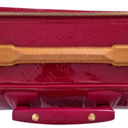 Pre Owned Louis Vuitton Red Monogram Vernis Pegase 45 Suitcase Bag