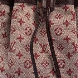 Pre Owned Louis Vuitton Cherry Red Monogram Mini Lin Canvas Noelie Bag