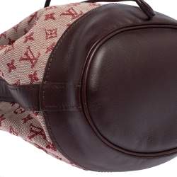 Pre Owned Louis Vuitton Cherry Red Monogram Mini Lin Canvas Noelie Bag