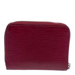 مملوكة مسبقًا محفظة عملات معدنية لوى فيتوى سحاب جلد إيبى فوشيا 