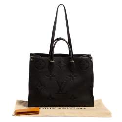 Pre Owned Louis Vuitton Black Monogram Empreinte Leather Onthego GM Bag
