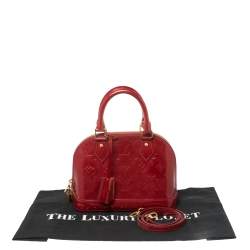 Pre Owned Louis Vuitton Pomme D’amour Monogram Vernis Alma BB Bag