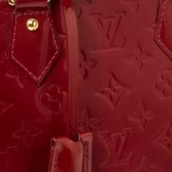 Pre Owned Louis Vuitton Pomme D’amour Monogram Vernis Alma BB Bag