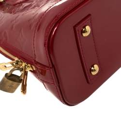 Pre Owned Louis Vuitton Pomme D’amour Monogram Vernis Alma BB Bag