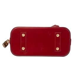 Pre Owned Louis Vuitton Pomme D’amour Monogram Vernis Alma BB Bag