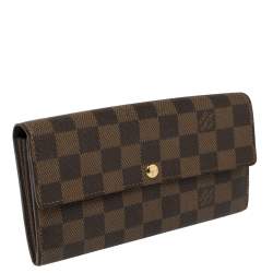 مملوكة مسبقًا Louis Vuitton Damier Ebene Coated Canvas Sarah Wallet