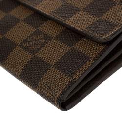 مملوكة مسبقًا Louis Vuitton Damier Ebene Coated Canvas Sarah Wallet