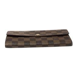 مملوكة مسبقًا Louis Vuitton Damier Ebene Coated Canvas Sarah Wallet