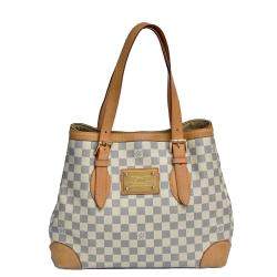 مملوكة مسبقًا Louis Vuitton White Damier Azur Canvas Hampstead MM Bag