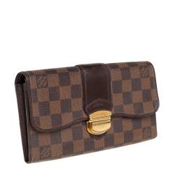 Pre Owned Louis Vuitton Damier Ebene Coated Canvas Sistina Wallet