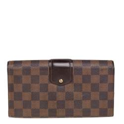 Pre Owned Louis Vuitton Damier Ebene Coated Canvas Sistina Wallet