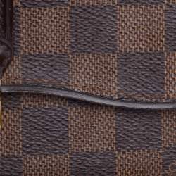 Pre Owned Louis Vuitton Damier Ebene Coated Canvas Sistina Wallet