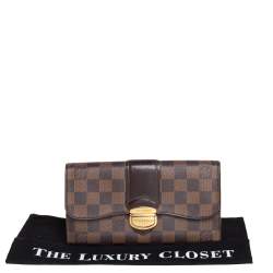 Pre Owned Louis Vuitton Damier Ebene Coated Canvas Sistina Wallet