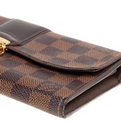 Pre Owned Louis Vuitton Damier Ebene Coated Canvas Sistina Wallet