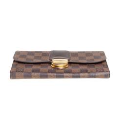 Pre Owned Louis Vuitton Damier Ebene Coated Canvas Sistina Wallet
