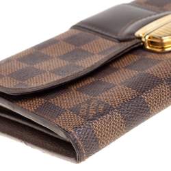 Pre Owned Louis Vuitton Damier Ebene Coated Canvas Sistina Wallet