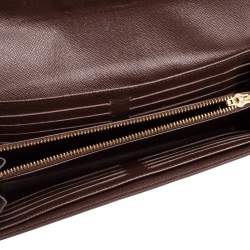 Pre Owned Louis Vuitton Damier Ebene Coated Canvas Sistina Wallet