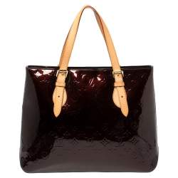 Pre Owned Louis Vuitton Amarante Monogram Vernis Brentwood Bag
