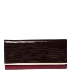 Pre Owned محفظة لوي فيتون فلور جلد إيبي أحمر/بني