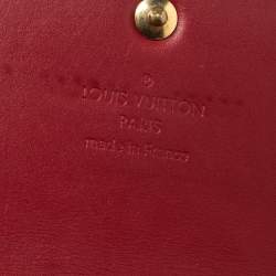 Pre Owned Louis Vuitton Red Monogram Vernis Sarah Wallet