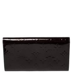 Pre Owned محفظة لوي فيتون سارا جلد لامع مونوغرامي أسود