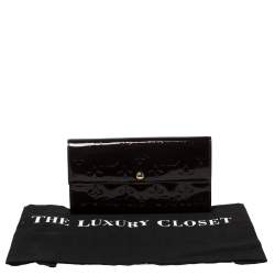 Pre Owned محفظة لوي فيتون سارا جلد لامع مونوغرامي أسود