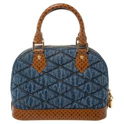 مملوكة مسبقًا Louis Vuitton Blue Denim and Monogram Leather Alma BB Satchel