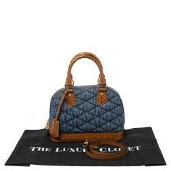 مملوكة مسبقًا Louis Vuitton Blue Denim and Monogram Leather Alma BB Satchel