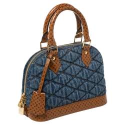 مملوكة مسبقًا Louis Vuitton Blue Denim and Monogram Leather Alma BB Satchel