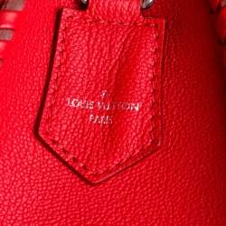 Pre Owned Louis Vuitton Rubis Monogram Cuir Plume Very Zipped Bag