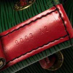 Pre Owned Louis Vuitton Borneo Green/Red Epi Leather Petit Noe Bag