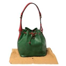 Pre Owned Louis Vuitton Borneo Green/Red Epi Leather Petit Noe Bag