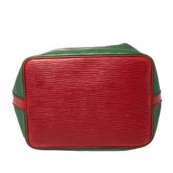 Pre Owned Louis Vuitton Borneo Green/Red Epi Leather Petit Noe Bag