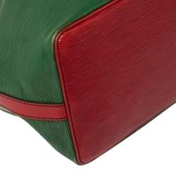 Pre Owned Louis Vuitton Borneo Green/Red Epi Leather Petit Noe Bag