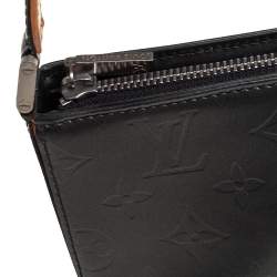 Pre Owned Louis Vuitton Black Monogram Mat Fowler Bag