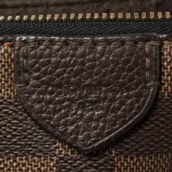 Pre Owned Louis Vuitton Black Damier Ebene Canvas and Cuir Taurillon Hyde Park Bag