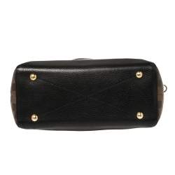Pre Owned Louis Vuitton Black Damier Ebene Canvas and Cuir Taurillon Hyde Park Bag