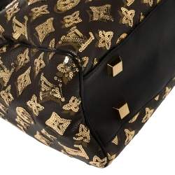 Pre Owned Louis Vuitton Black/Gold Monogram Canvas Limited Edition Eclipse Speedy 28