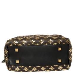 Pre Owned Louis Vuitton Black/Gold Monogram Canvas Limited Edition Eclipse Speedy 28
