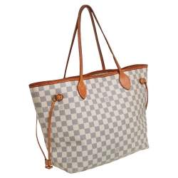Pre Owned Louis Vuitton Damier Azur Canvas Neverfull MM Bag