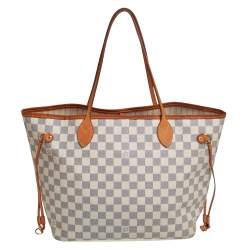 Pre Owned Louis Vuitton Damier Azur Canvas Neverfull MM Bag