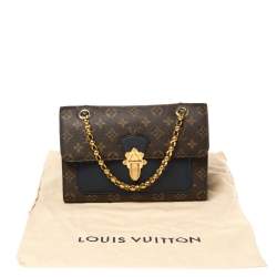 Pre Owned Louis Vuitton Blue/Brown Monogram Canvas Victoire Bag