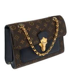 Pre Owned Louis Vuitton Blue/Brown Monogram Canvas Victoire Bag
