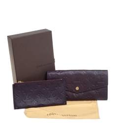 Pre Owned Louis Vuitton Flamme Monogram Empreinte Leather Sarah Wallet