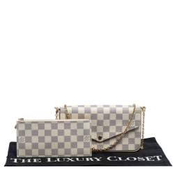 Pre Owned Louis Vuitton  Damier Azur Canvas Felicie Pochette 