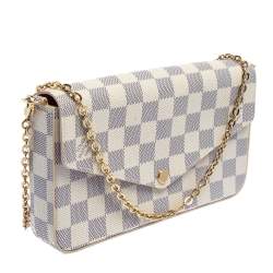 Pre Owned Louis Vuitton  Damier Azur Canvas Felicie Pochette 