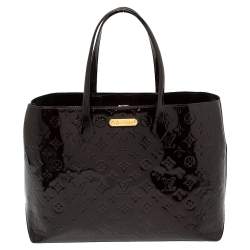 مملوكة مسبقًا حقيبة لوي فيتون ويلشاير إم إم جلد لامع مونوغرامي عنابي