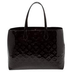 مملوكة مسبقًا حقيبة لوي فيتون ويلشاير إم إم جلد لامع مونوغرامي عنابي